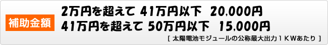 補助金額　48,000円（大洋電池モジュールの公称最大出力1kWあたり）